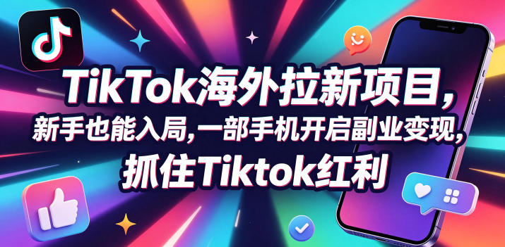 图片[1]-Tc联盟TikTok海外拉新项目，新手也能入局，一部手机开启副业变现，抓住Tiktok红利——生财有道创业项目网-生财有道