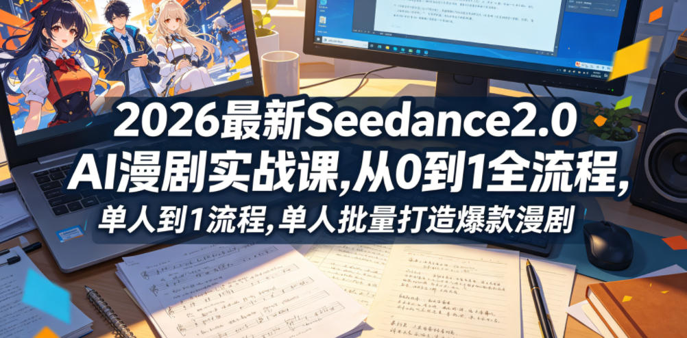 图片[1]-2026最新Seedance2.0 AI漫剧实战课,，从0到1全流程，单人批量打造爆款漫剧——生财有道创业项目网-生财有道