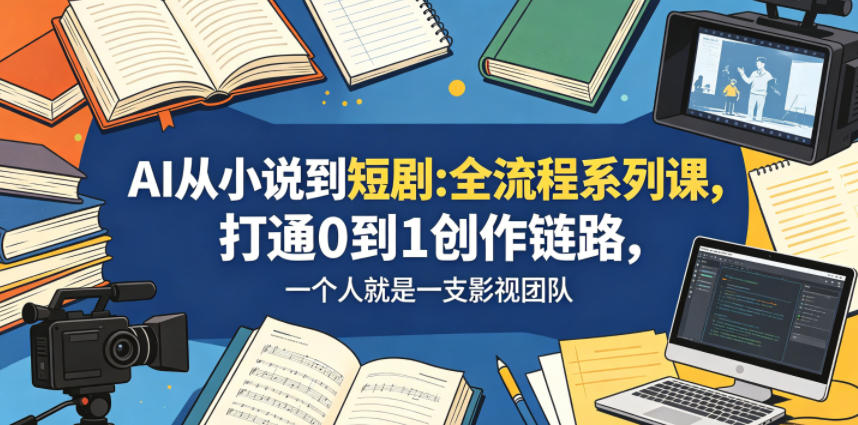 图片[1]-AI从小说到短剧全流程系列课，打通0到1创作链路，一个人就是一支影视团队——生财有道创业项目网-生财有道