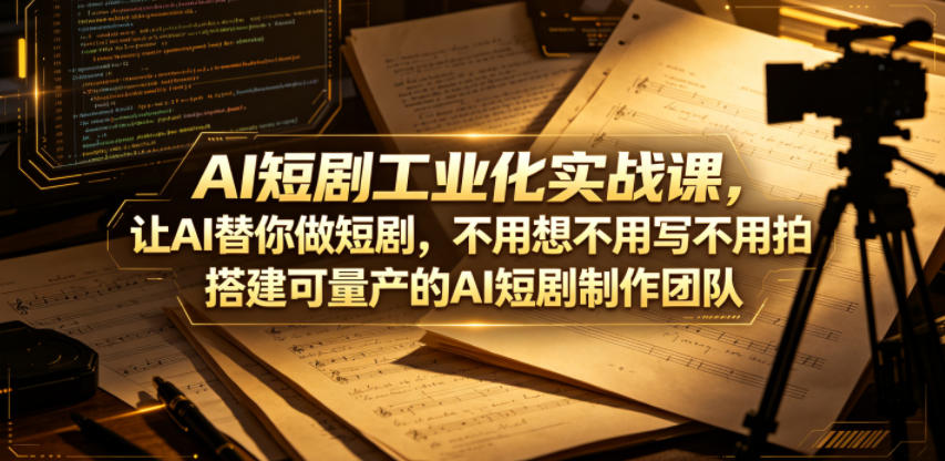 图片[1]-AI短剧工业化实战课，让AI替你做短剧，不用想不用写不用拍，搭建可量产的AI短剧制作团队——生财有道创业项目网-生财有道