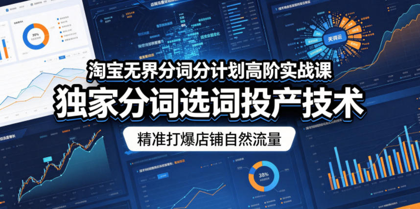 图片[1]-淘宝无界分词分计划高阶实战课，独家分词选词投产技术，精准打爆店铺自然流量——生财有道创业项目网-生财有道