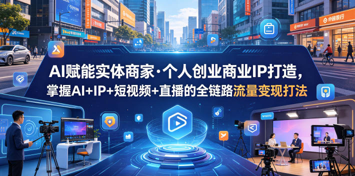 AI赋能实体商家·个人创业商业IP打造，掌握AI+IP+短视频+直播的全链路流量变现打法——生财有道创业项目网