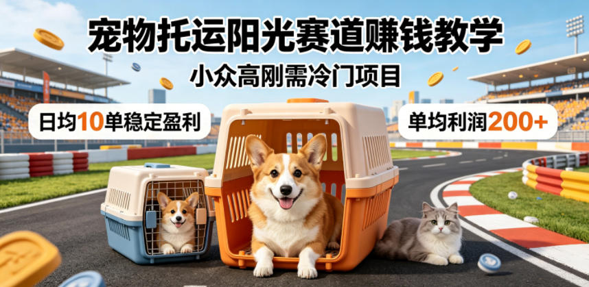 图片[1]-宠物托运阳光赛道賺钱教学，小众高刚需冷门项目，日均10单稳定盈利，单均利润200+——生财有道创业项目网-生财有道