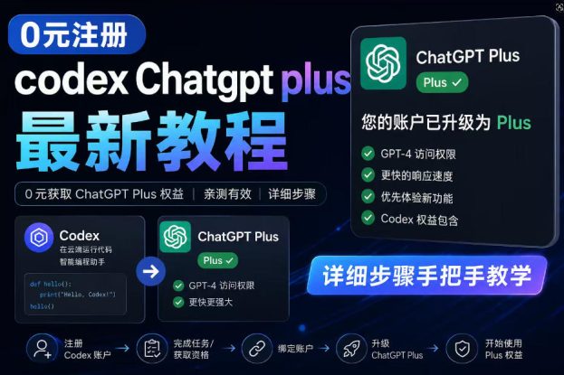 0元全自动注册codex gpt plus最新教程，0元获取GPT Plus权益，手把手详细教学——生财有道创业项目网