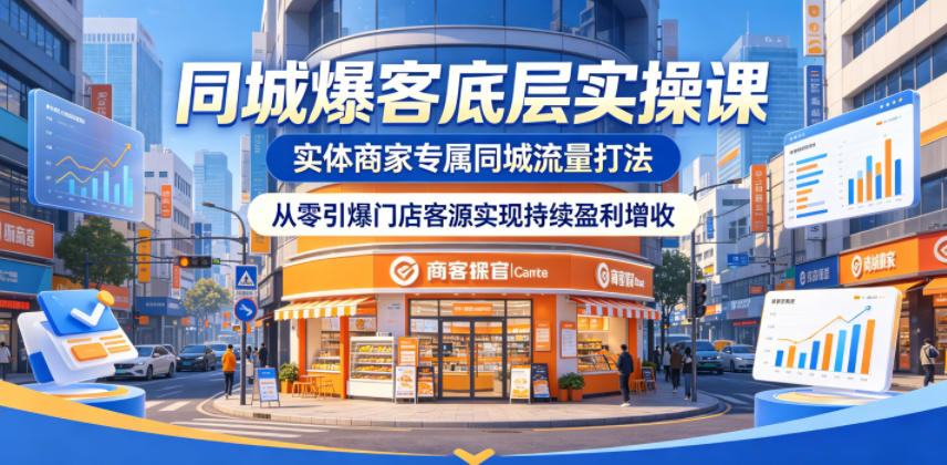 图片[1]-同城爆客底层实操课，实体商家专属同城流量打法，从零引爆门店客源实现持续盈利增收——生财有道创业项目网-生财有道