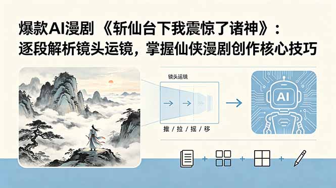 （18620期）爆款AI漫剧《斩仙台下我震惊了诸神》：逐段解析镜头运镜，掌握仙侠漫剧创作核心技巧_生财有道创业项目网