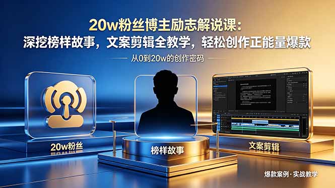 （18648期）20w粉丝博主励志解说课：深挖榜样故事，文案剪辑全教学，轻松创作正能量爆款_生财有道创业项目网