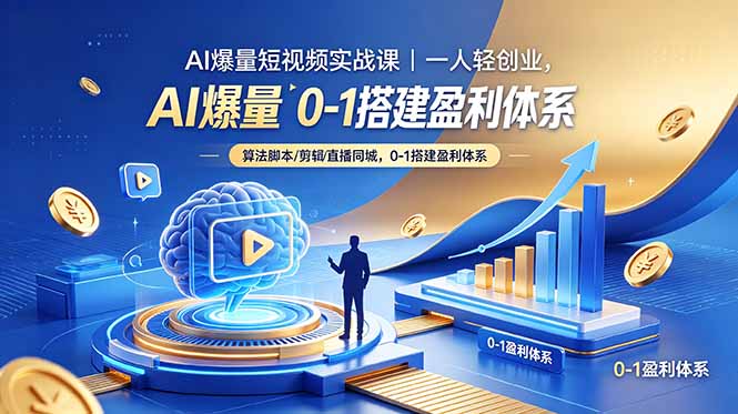 （18652期）AI爆量短视频实战课｜一人轻创业，算法脚本剪辑直播同城，0-1搭建盈利体系_生财有道创业项目网