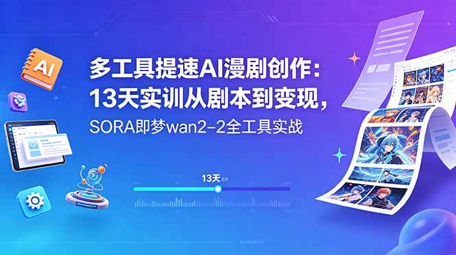 （18707期）多工具提速AI漫剧创作：13天实训从剧本到变现，SORA即梦wan2-2全工具实战_生财有道创业项目网