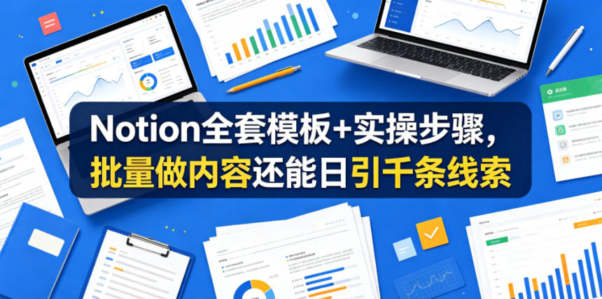 图片[1]-Notion全套模板+实操步骤，批量做内容还能日引千条线索【原创双语字幕】——生财有道创业项目网-生财有道