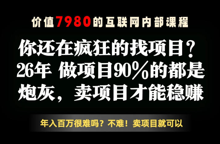 图片[1]-26年请不要疯狂的找项目了，卖项目远比你想象的暴利，你也可以月入10W+【揭秘】——生财有道创业项目网-生财有道