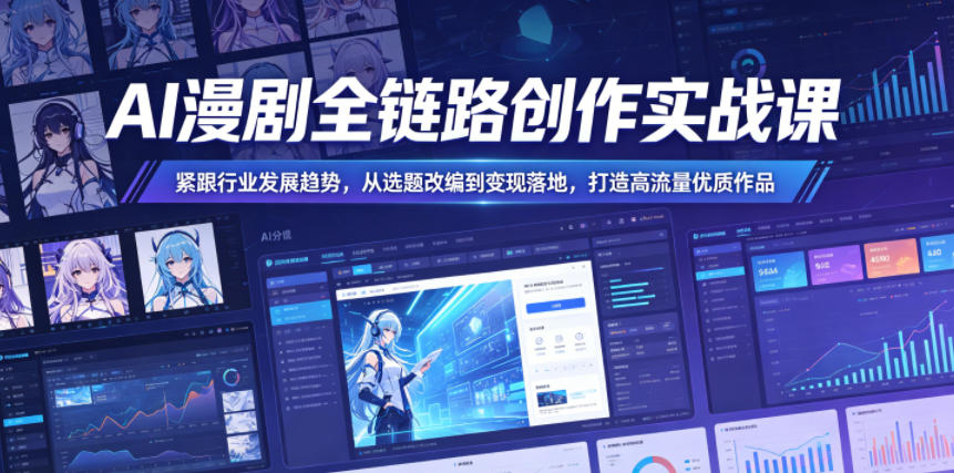 图片[1]-AI漫剧全链路创作实战课，紧跟行业发展趋势，从选题改编到变现落地，打造高流量优质作品——生财有道创业项目网-生财有道