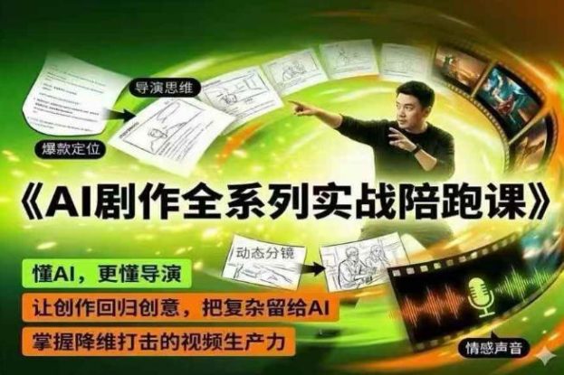 AI剧作全系列实战陪跑课，懂AI，更懂导演，让创作回归创意，把复杂留给AI，掌握降维打击的视频生产力——生财有道创业项目网