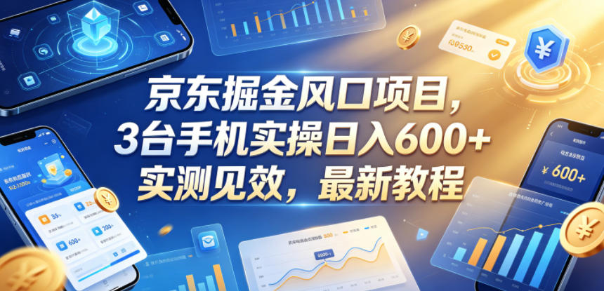 图片[1]-京东掘金风口项目，3台手机实操日入600+，实测见效，最新教程【揭秘】——生财有道创业项目网-生财有道