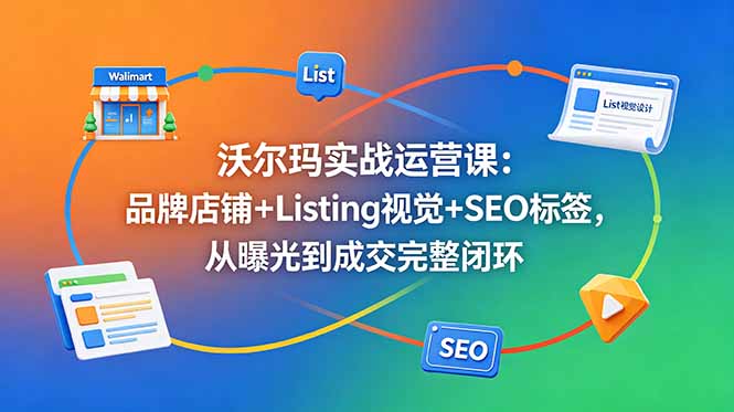 图片[1]-（18740期）沃尔玛实战运营课：品牌店铺+Listing视觉+SEO标签，从曝光到成交完整闭环_生财有道创业项目网-生财有道