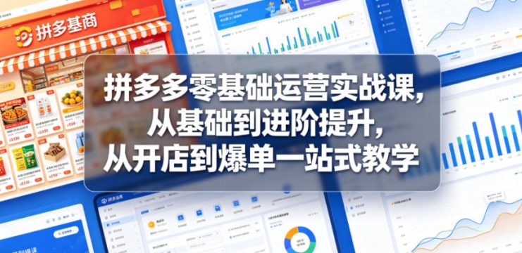 拼多多零基础运营实战课，从基础到进阶提升，从开店到爆单一站式教学——生财有道创业项目网