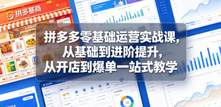 图片[1]-拼多多零基础运营实战课，从基础到进阶提升，从开店到爆单一站式教学——生财有道创业项目网-生财有道