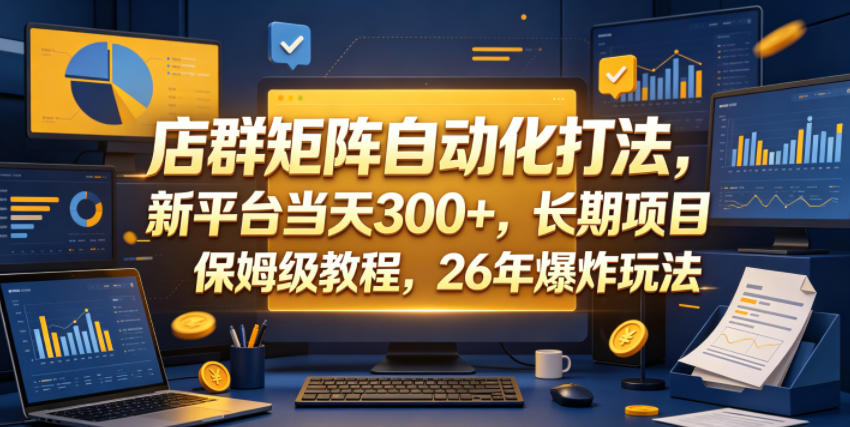 图片[1]-店群矩阵自动化打法，新平台当天300+，长期项目，保姆级教程，26年爆炸玩法【揭秘】——生财有道创业项目网-生财有道