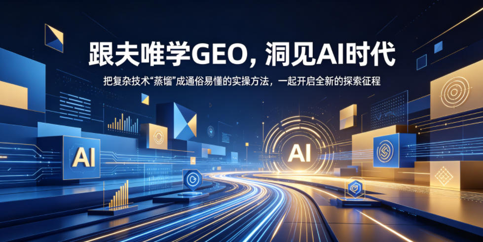 图片[1]-跟夫唯学GEO，洞见AI时代，把复杂技术“蒸馏”成通俗易懂的实操方法，一起开启全新的探索征程——生财有道创业项目网-生财有道