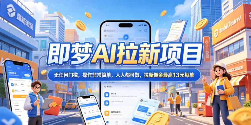 图片[1]-2026年即梦AI拉新项目最新玩法，无任何门槛，操作非常简单，人人都可做，拉新佣金最高13米每单（更新6月）——生财有道创业项目网-生财有道