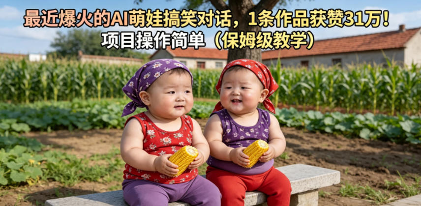 图片[1]-最近爆火的AI萌娃搞笑对话，1条作品获赞31W，项目操作简单（保姆级教学）——生财有道创业项目网-生财有道