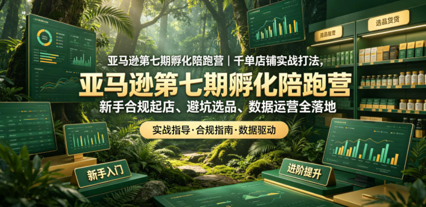 图片[1]-亚马逊第七期孵化陪跑营｜千单店铺实战打法，新手合规起店、避坑选品、数据运营全落地——生财有道创业项目网-生财有道