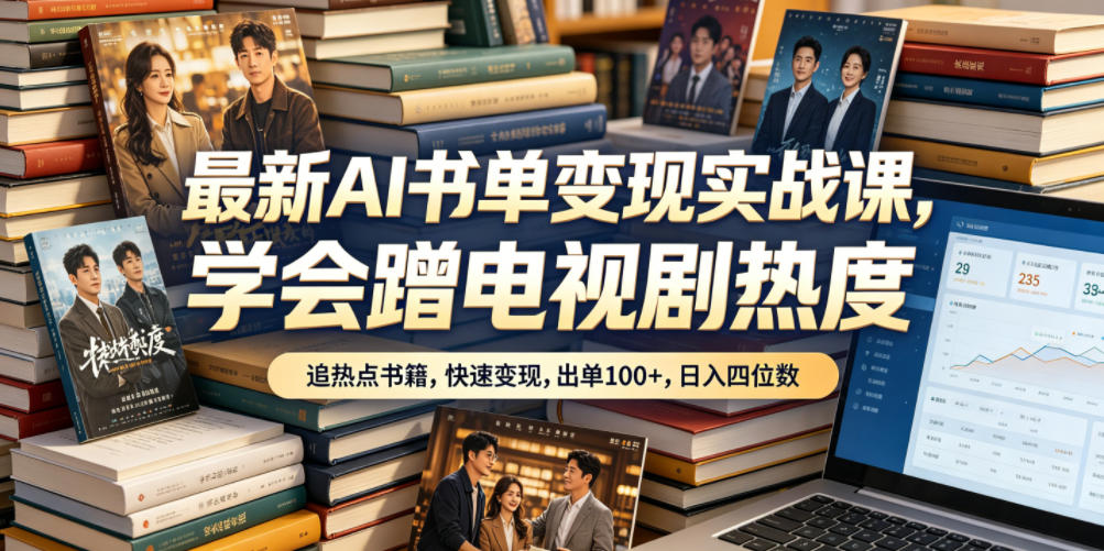 图片[1]-最新AI书单变现实战课，学会蹭电视剧热度，追热点书籍，快速变现，出单100+，日入四位数——生财有道创业项目网-生财有道