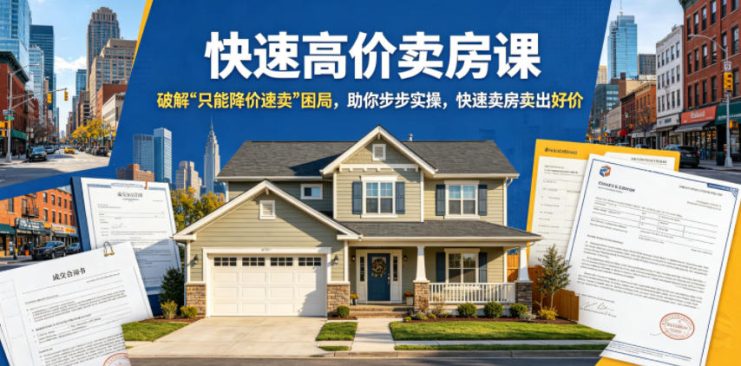 快速高价卖房课，破解“只能降价速卖”困局，助你步步实操，快速卖房卖出好价（更新2026）——生财有道创业项目网