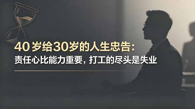 （18769期）付费文章：40岁给30岁的人生忠告：责任心比能力重要，打工的尽头是失业_生财有道创业项目网