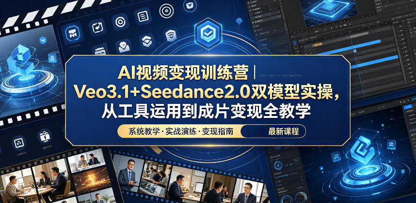 图片[1]-AI视频变现训练营｜Veo3.1+Seedance2.0双模型实操，从工具运用到成片变现全教学——生财有道创业项目网-生财有道