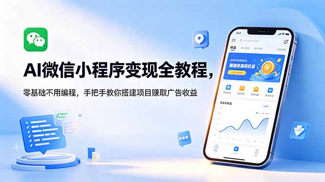 (18773期)AI微信小程序变现全教程,零基础不用编程,手把手教你搭建项目赚取广告收益_生财有道创业项目网