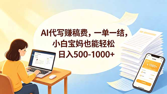 （18772期）AI代写赚稿费，一单一结，小白宝妈也能轻松日入500-1000+_生财有道创业项目网