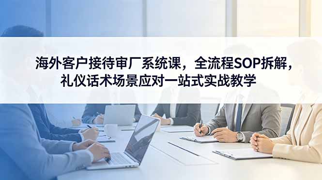 (18772期)海外客户接待审厂系统课,全流程SOP拆解,礼仪话术场景应对一站式实战教学_生财有道创业项目网