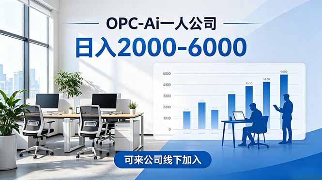 （18809期）2026创业新风口—OPC一人公司模式震撼首发！日收益2000-6000+，项目绿色长久，安全稳健，合…_生财有道创业项目网