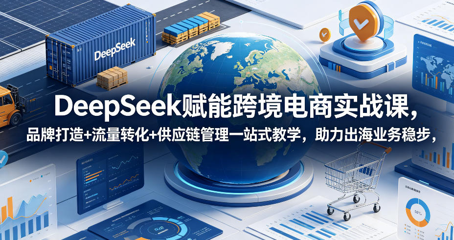 图片[1]-DeepSeek赋能跨境电商实战课，品牌打造+流量转化+供应链管理一站式教学，助力出海业务稳步发展——生财有道创业项目网-生财有道