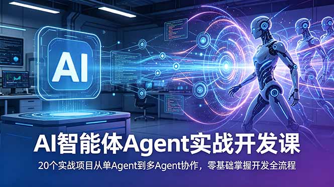 （18983期）AI智能体Agent实战开发课：20个实战项目从单Agent到多Agent协作，零基础掌握开发全流程_生财有道创业项目网