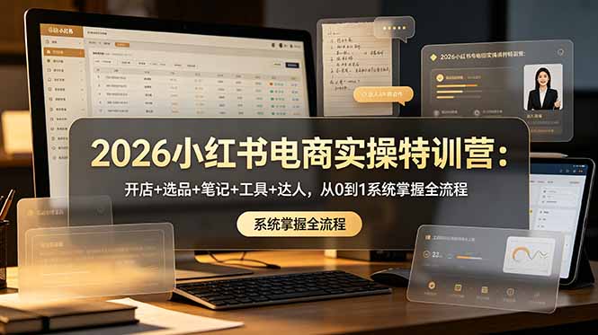 （18978期）2026小红书电商实操特训营：开店+选品+笔记+工具+达人，从0到1系统掌握全流程_生财有道创业项目网