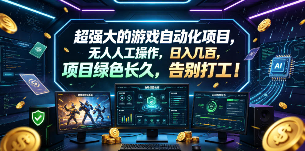图片[1]-超强大的游戏自动化项目，无人人工操作，日入几百，项目绿色长久，告别打工！【揭秘】——生财有道创业项目网-生财有道