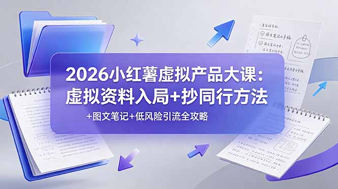 （19035期）2026小红薯虚拟产品大课：虚拟资料入局+抄同行方法+图文笔记+低风险引流全攻略_生财有道创业项目网