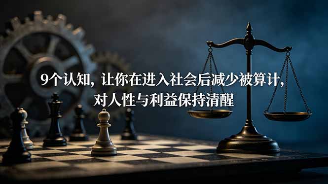 （19042期）付费文章：9个认知，让你在进入社会后减少被算计，对人性与利益保持清醒_生财有道创业项目网