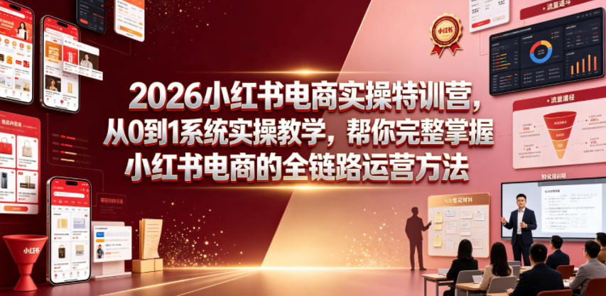 图片[1]-2026小红书电商实操特训营，从0到1系统实操教学，帮你完整掌握小红书电商的全链路运营方法——生财有道创业项目网-生财有道
