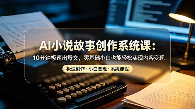 图片[1]-（19053期）AI小说故事创作系统课：10分钟极速出爆文，零基础小白也能轻松实现内容变现_生财有道创业项目网-生财有道