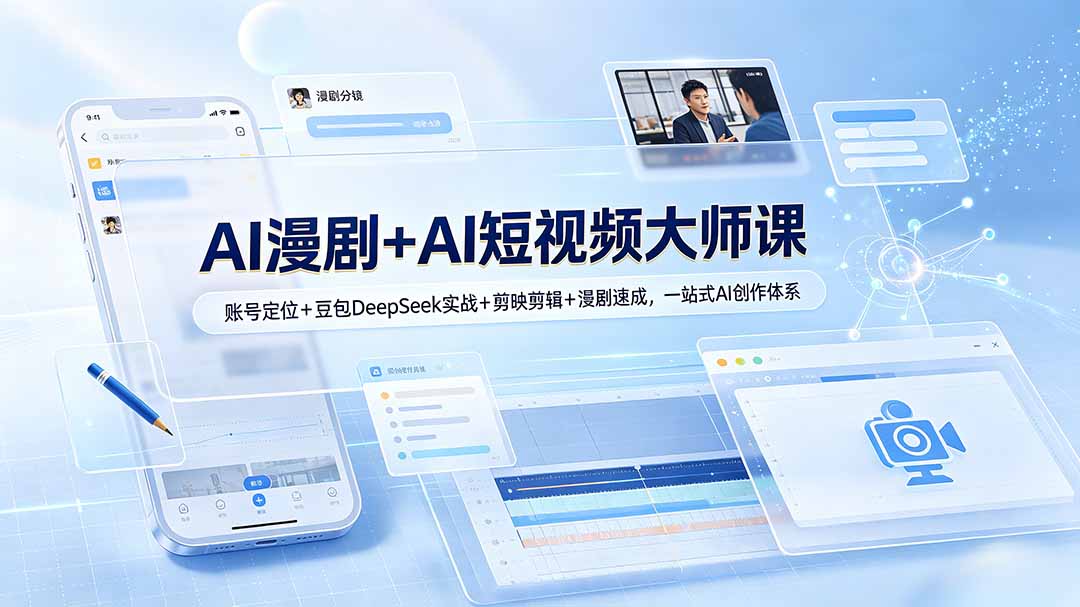 图片[1]-（19147期）AI漫剧+AI短视频大师课：账号定位+豆包DeepSeek实战+剪映剪辑+漫剧速成，一站式AI创作体系_生财有道创业项目网-生财有道