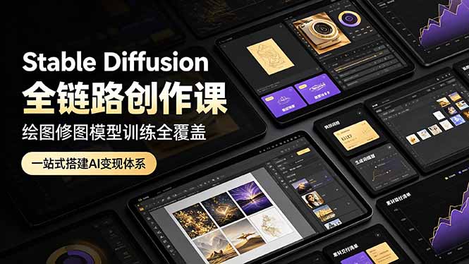 （19154期）Stable Diffusion全链路创作课，绘图修图模型训练全覆盖，一站式搭建AI变现体系_生财有道创业项目网