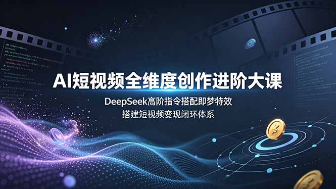 （19153期）AI短视频全维度创作进阶大课，DeepSeek高阶指令搭配即梦特效，搭建短视频变现闭环体系_生财有道创业项目网