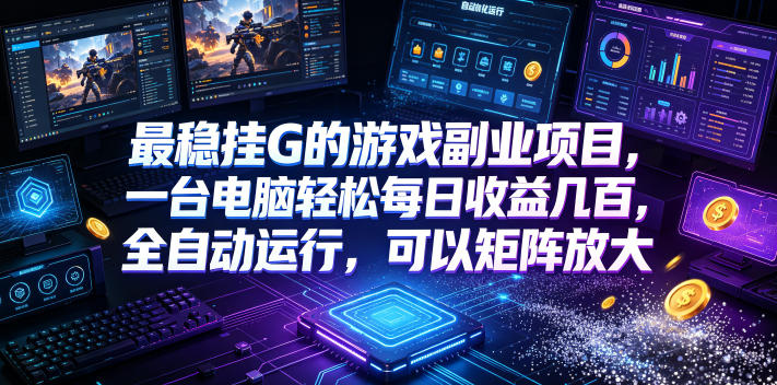 图片[1]-最稳挂G的游戏副业项目，一台电脑轻松每日收益几百，全自动运行，可以矩阵放大【揭秘】——生财有道创业项目网-生财有道