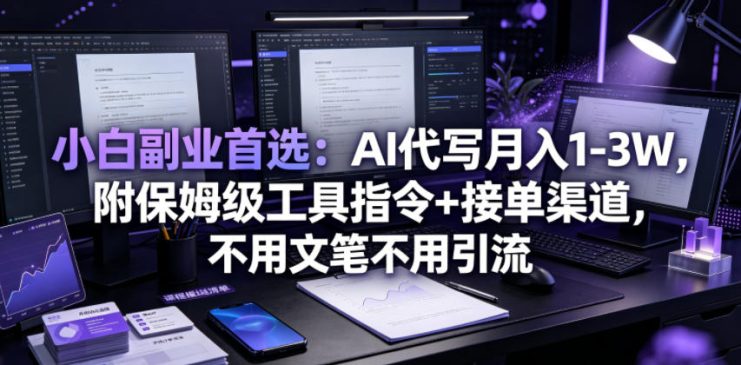 小白副业首选：AI代写月入1-3W，附保姆级工具指令+接单渠道，不用文笔不用引流【揭秘】——生财有道创业项目网