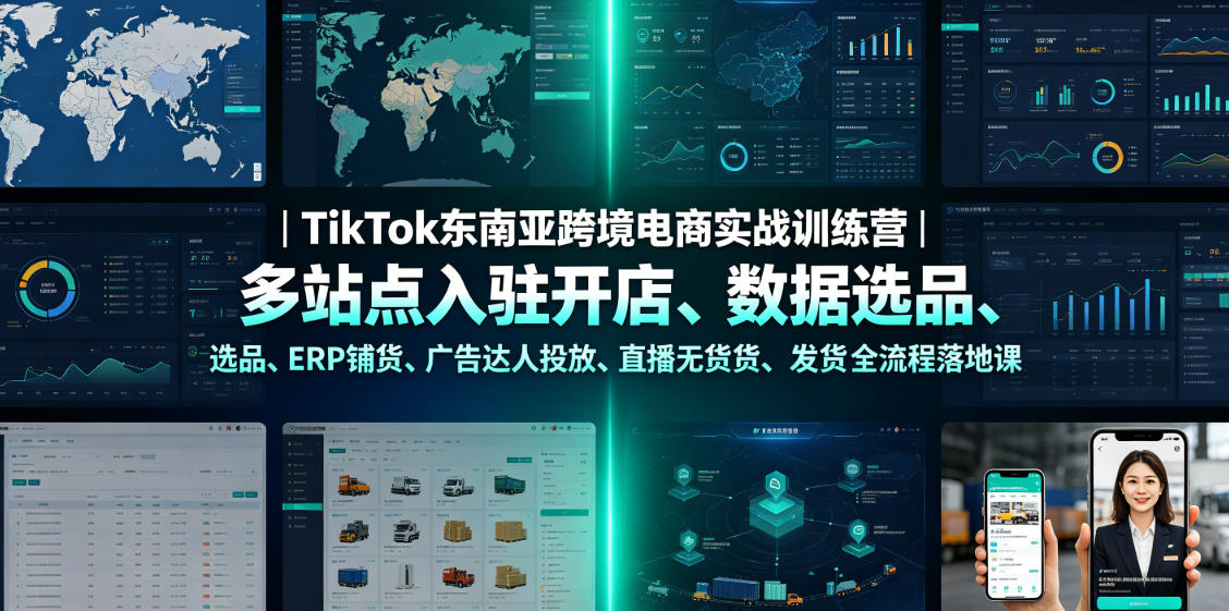 图片[1]-TikTok东南亚跨境电商实战训练营｜多站点入驻开店、数据选品、ERP铺货、广告达人投放、直播无货源发货全流程落地课——生财有道创业项目网-生财有道