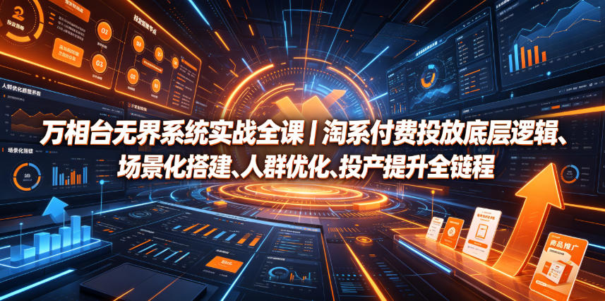 图片[1]-万相台无界系统实战全课｜淘系付费投放底层逻辑、场景化搭建、人群优化、投产提升全链路运营教程——生财有道创业项目网-生财有道