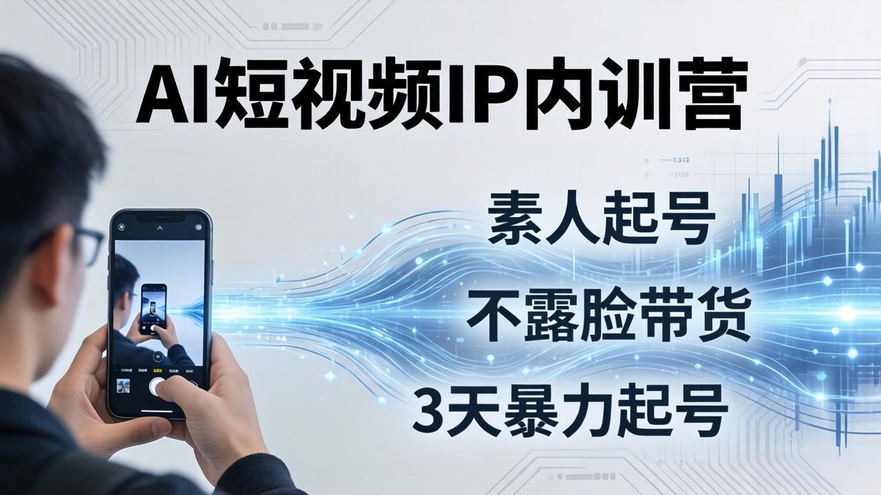 图片[1]-（19208期）2026AI短视频IP内训营-更新：从素人起号到不露脸带货，3天暴力起号全流程拆解_生财有道创业项目网-生财有道